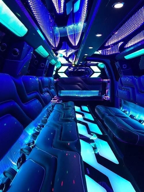 18 Passenger Stretch Cadillac Escalade SUV Limousine Interior